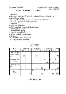 Tiết 48 Kiểm tra 1 tiết - Tin 6